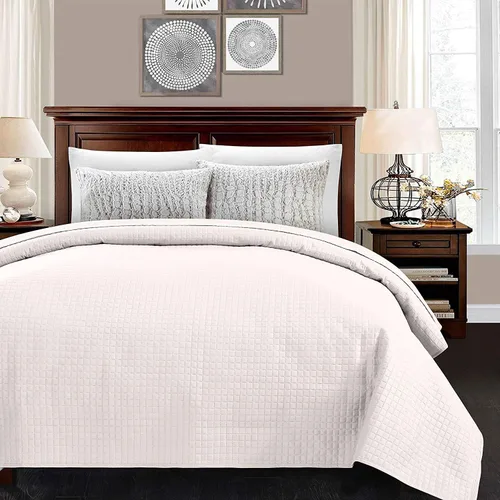 Vista 12 de Alpha Home - Colcha de cama ligera y acolchada, diseño de cuadros., Microfibra, Negro, Full/ Queen