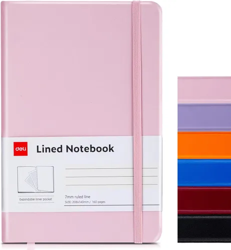 Vista 13 de deli Paquete de 6 cuadernos Moleskine con rayas azules para el trabajo, cuadernos A5 (5.5 x 8.3 pulgadas), 160 páginas de tapa dura, cuadernos