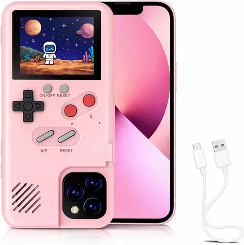 Vista 9 de Funda para teléfono de juegos, 168 videojuegos pequeños integrados, color negro, compatible con iPhone 12 Mini