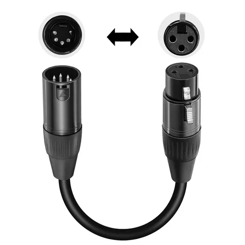 Vista 5 de Kumiho Paquete de 2 cables adaptadores XLR de 3 pines hembra a DMX macho