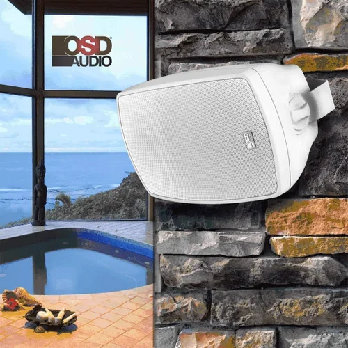 Vista 10 de OSD Audio 5.25" Parlante Inalámbrico Bluetooth para Patio al Aire Libre Architectural Stereo Par Negro BTP525 Alcance Largo