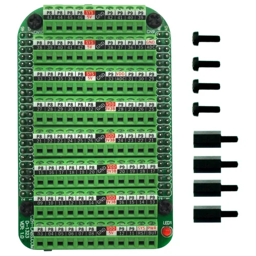 Vista 3 de Módulo de placa de ruptura de bloque de terminales de tornillo para BeagleBone Black.