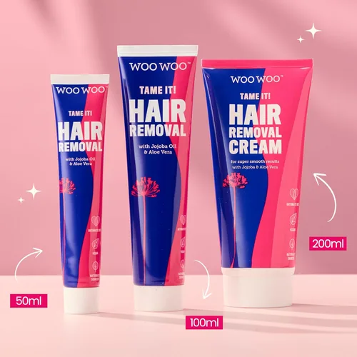 Vista 6 de WooWoo Crema natural de depilación íntima - Removedor de pelo vegano sin dolor para pieles sensibles - Depilatorio para genitales, bikini, piernas