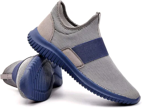 Vista 5 de QANSI - Tenis para hombre sin cordones, ligeros, para correr, caminar, gimnasio