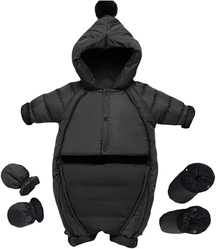 Vista 2 de Traje de nieve impermeable con forro polar para bebé, ligero, con guantes y zapatos