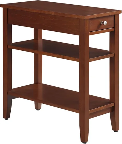 Vista 7 de Convenience Concepts American Heritage Mesa Auxiliar de Cabecera con Cajón de 23.5" - Mesa Clásica de Sala de Estar con Estante de Almacenamiento