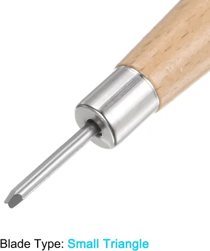 Vista 3 de uxcell Cuchillo para tallar madera, cinceles, acero al carbono 50# de 0.059 in, pequeño triángulo para esculpir Graver para manualidades, escultura