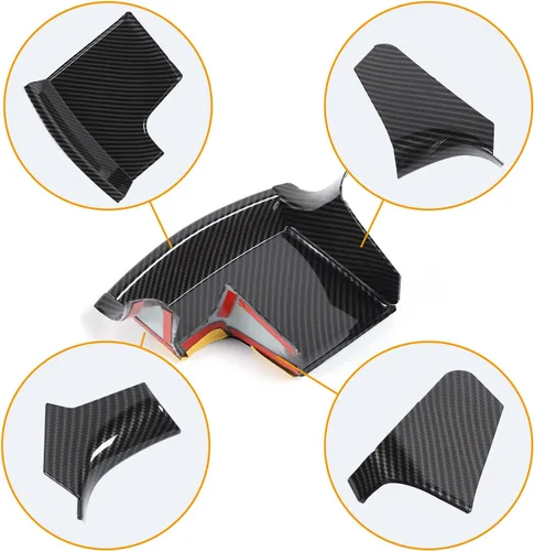 Vista 5 de JeCar Accesorios interiores Consola central Cambio de marchas frontal Panel de almacenamiento para Dodge Charger 2011-2020, fibra de carbono, 4