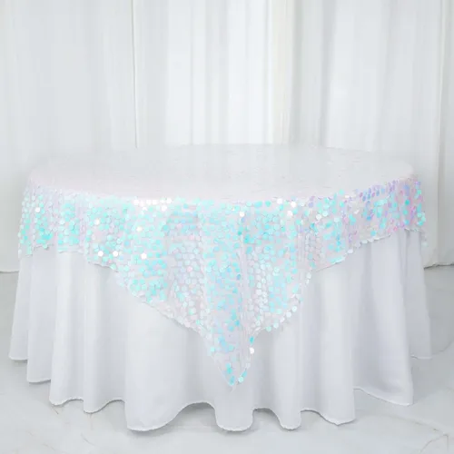 Vista 17 de Efavormart Manteles Superpuestos de Lentejuelas Payette Grandes Premium de 72 pulgadas para Decoraciones de Mesa de Bodas, Banquetes, Catering