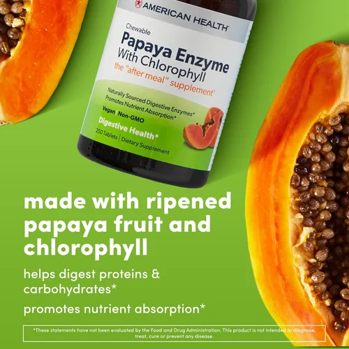 Vista 3 de Enzima de papaya masticable con clorofila 100 Chwbls