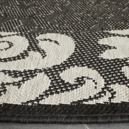 Vista 4 de SAFAVIEH Courtyard Collection - Alfombra decorativa de 2 x 3 pies 7 pulgadas, color negro y arena, no desprende pelusa y de fácil cuidado