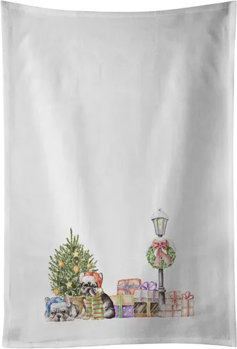 Vista 79 de Caroline's Treasures CK8100WTKT - Juego de 2 toallas de cocina con diseño de bulldog francés con diseño de país de las maravillas navideñas