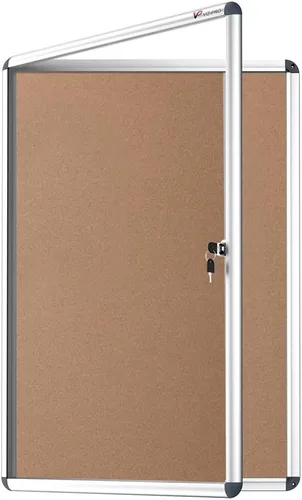 Vista 8 de Viz-pro tablón de anuncios con marco de aluminio clase 1, a prueba de alteraciones, con cerradura, Azul