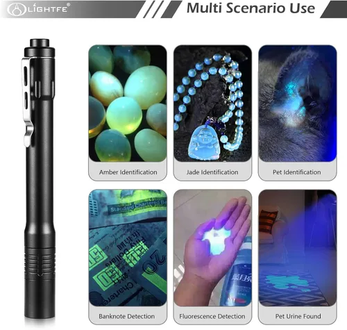 Vista 5 de Linterna de Luz Negra D11A 395nm Ultravioleta con Fuente de Luz LED Ultravioleta de Alta Potencia, Utilizada para Curado de Pegamento UV, Detección