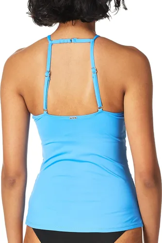 Vista 3 de Anne Cole Tankini estándar de cuello alto para mujer, Negro