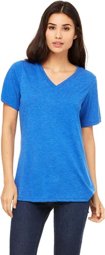 Vista 22 de Camiseta cuello en V relajada de BELLA + CANVAS Asfalto