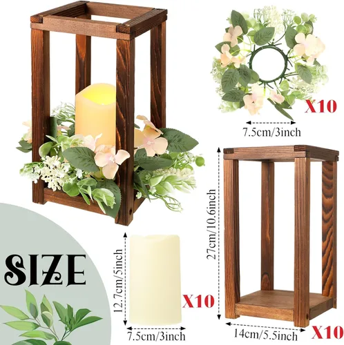 Vista 2 de Hushee Juego de 30 velas de madera para centros de mesa de boda, color Marrón