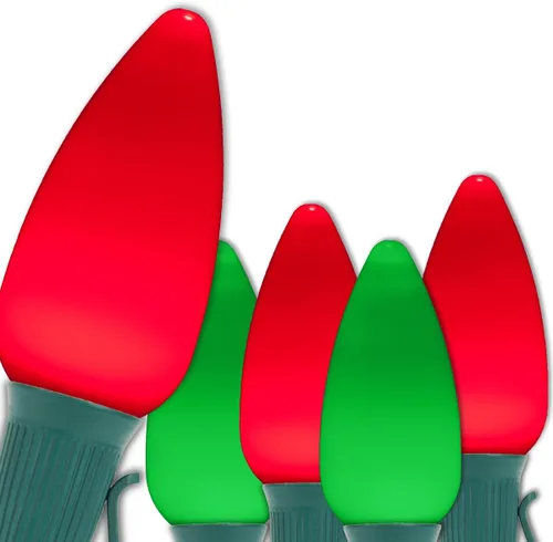 Vista 19 de Wintergreen Lighting 25 C9 OptiCore - Luces LED de Navidad para exteriores de alta resistencia, tira de luces de Navidad comerciales; cable verde