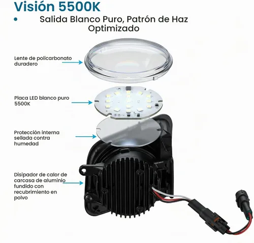 Vista 6 de Luz antiniebla LED con DRL compatible con Toyota Tundra 2014 2015 2016 2017 2018 2019 2020 2021 luces antiniebla de parachoques