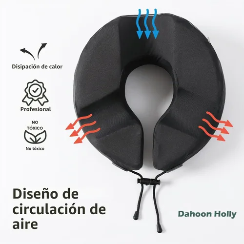 Vista 4 de Almohada ergonómica con espuma viscoelástica de primera calidad para recuperación posquirúrgica, sueño cómodo y masaje. Cuenta con correa ajustable