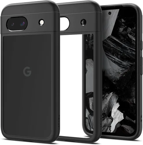 Vista 24 de Spigen Carcasa ultra híbrida para Pixel 8a, transparente Anti-Yellowing Resin, Air Cushion Technology, Military-Grade Drop Protection, Raised