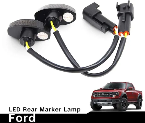 Vista 3 de Luces LED de Marcador Lateral para Ford F150 SVT Raptor Pick Up 2010-2014, Luces de Marcador Trasero/Trasera F150, Lente Ahumada Roja, Kits de Luz