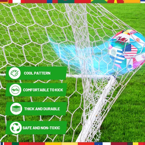 Vista 4 de Realspring Balón de fútbol tamaño 5 para fiesta, operación de Navidad, bolas de fútbol con bomba y bolsa de almacenamiento para deportes
