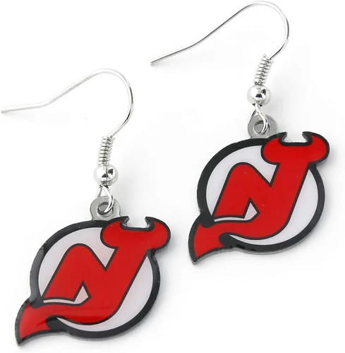 Vista 6 de aminco NHL womens NHL Logo Dangler Earrings