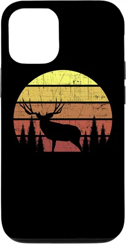 Vista 11 de iPhone 12 Mini Mule Caza de ciervos - Retro Sunset Hunter Outdoorsmen Estuche de regalo