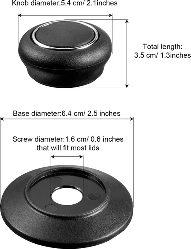 Vista 2 de Patelai 4 piezas de pomo de tapa de olla, mango de sujeción universal para utensilios de cocina de repuesto para ollas
