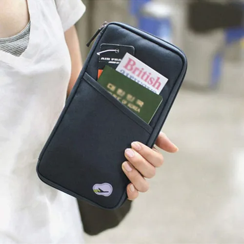 Vista 6 de BESPORTBLE Funda de viaje de lona con cremallera pasaporte cartera titular de la tarjeta de crédito bolsa mujeres hombres al aire libre boleto