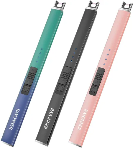 Vista 11 de Encendedor eléctrico con bloqueo de seguridad USB recargable a prueba de viento y sin llama de arco de plasma para rellenos de cestas de Pascua