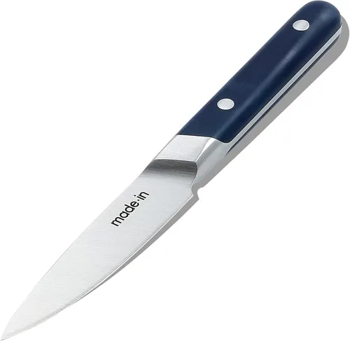 Vista 9 de Made In Cookware - Cuchillo de pelar de 4" Francia - Mango negro de trufa de espiga completa
