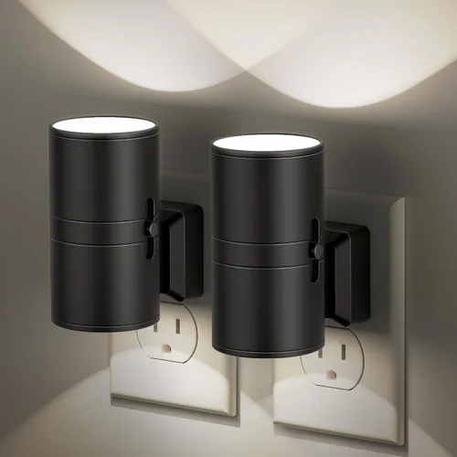 Vista 10 de JandCase - Luz nocturna enchufable, luz nocturna giratoria con 3 colores, regulable