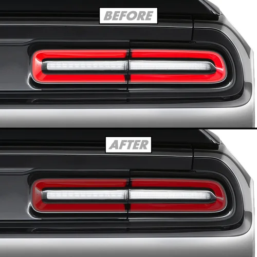 Vista 5 de SlickMod Tinte de humo de vinilo precortado para la luz trasera Dodge Challenger 2015-2022 (1. luz trasera, 20% humo oscuro)