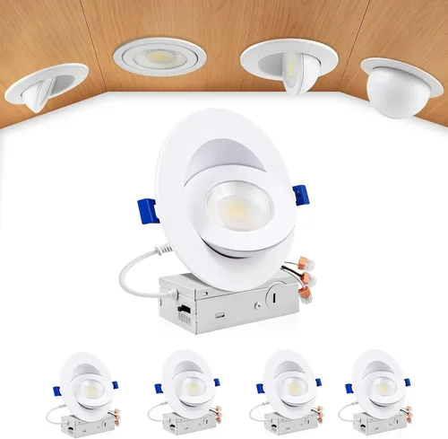 Vista 10 de zouzai Mini luz LED de cardán ajustable de 2 pulgadas, 5CCT seleccionable, rotación de 360° e inclinación de 90° para iluminación precisa Blanco