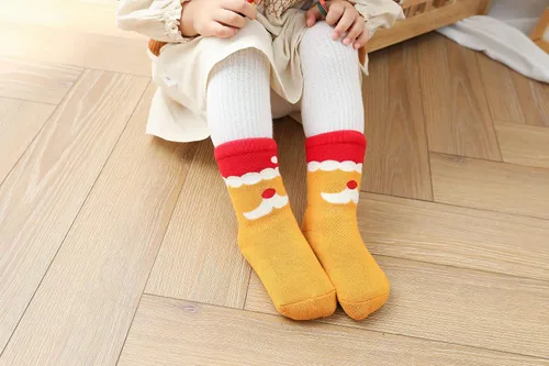 Vista 7 de J Poqobog Juego de 6 calcetines de algodón grueso para bebé, unisex, antideslizantes, antideslizantes
