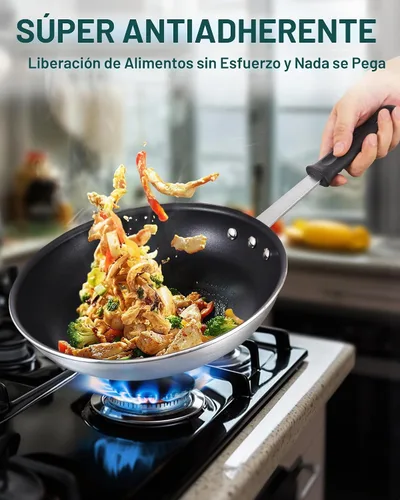 Vista 4 de Sartén antiadherente Cooks Standard de 8 pulgadas, sartén resistente de aluminio para profesionales, sartén de omelette metálica
