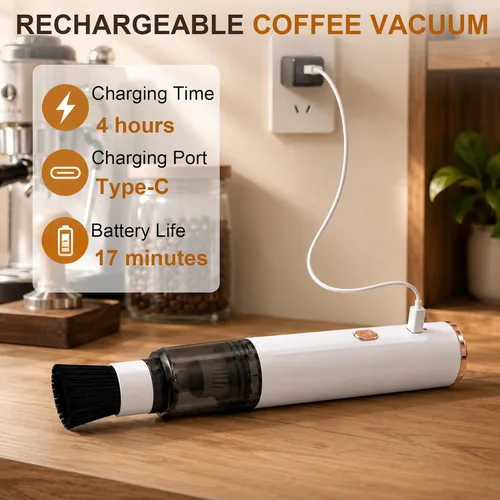 Vista 4 de Mity rain Aspiradora de café de 1500 Pa para máquina espresso y molinillo