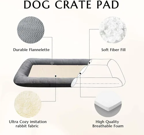 Vista 4 de Acogedora alfombra para dormir para mascotas, almohadilla lavable con funda suave para cama de perro y parte inferior antideslizante, se adapta a