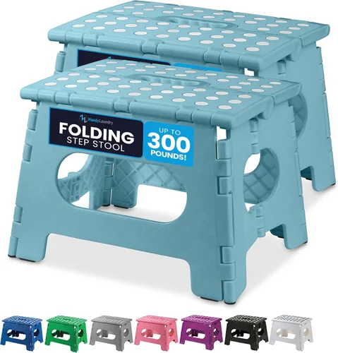 Vista 23 de Handy Laundry Taburete plegable de paso - Taburete plegable lo suficientemente resistente para apoyar a adultos y lo suficientemente seguro