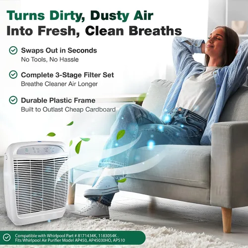 Vista 3 de 1 filtro purificador de aire HEPA Kenmore, compatible con los modelos Kenmore 83200, 83202 (Progressive 335), 83230, 83354, 83355 y 295 Series