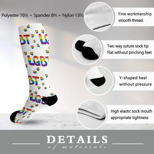 Vista 6 de devor Girls Crew Socks Trouser Socks for Women Tube Sock Cute LGBT LOVE lesbian gay gay pride bi pride Sock