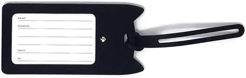Vista 4 de Kate Spade New York Etiqueta de equipaje de silicona con correa duradera, gato negro