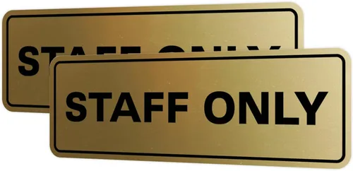 Vista 104 de All Quality Letrero estándar para pared o puerta Fácil instalación Señales de trabajo de oficina Seguridad mejorada – Negro – Pequeño