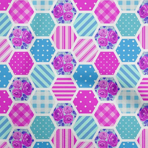 Vista 7 de oneOone Cotton Flex Blue Fabric Floral Craft Projects Decor Fabric Printed By The Yard 40 Inch Wide-DO Azul