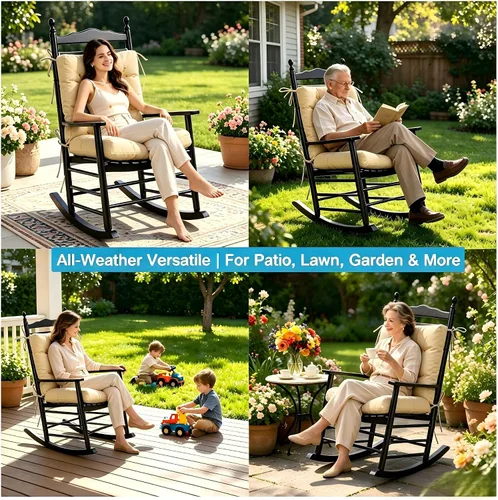 Vista 4 de QILLOWAY - Cojín o respaldo para asiento de exterior, cojín de repuesto, primavera/verano, Moderno, Beige