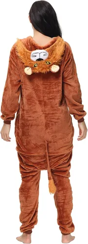 Vista 3 de Pijama de forro polar de animal para mujer, disfraz de una pieza para Navidad, Halloween, cosplay