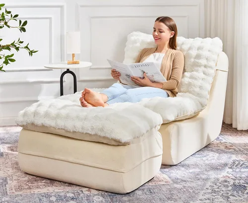 Vista 10 de Hobestluk - Sofá de espuma para espacios pequeños, sofás cómodos con reposapiés, sofá reclinable, sofás pequeños para sala de estar, dormitorio