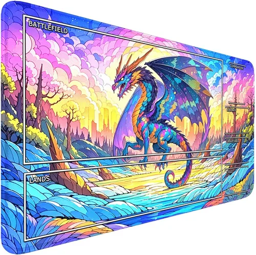 Vista 30 de MTG Alfombra de juego con zonas, alfombrilla de juego TCG antideslizante Barco